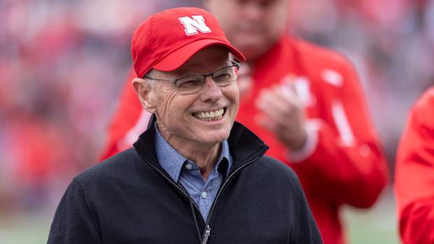 Frank Solich smile 2023 Nebraska football spring game